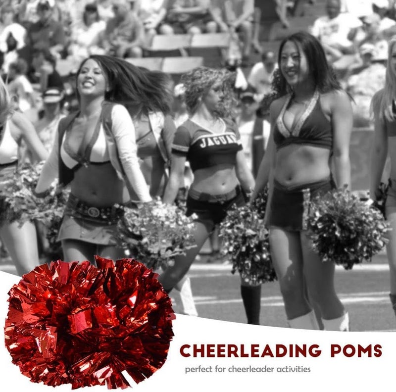 woobles Cheerleading Poms, Plastic Cheerleader Aerobics Pom Poms Pompoms for Dance Party School Sports Competition (1 Pair) - Image 3